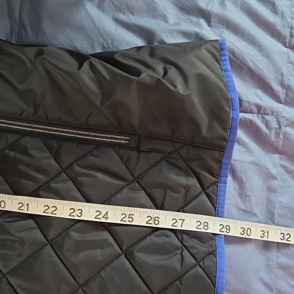 Lands End Women's Quilted Winter Coat Size 2x  Black with blue trim. Primaloft. - Picture 9 of 9